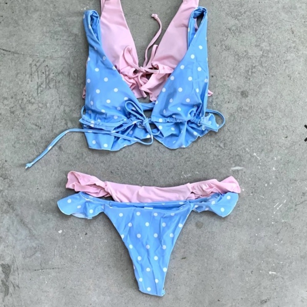 Elitza set blue polka dot bikini
